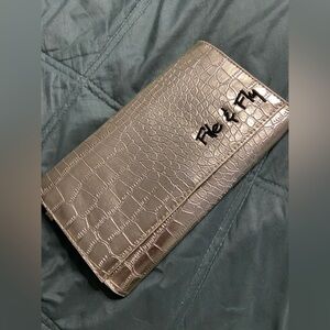 Gold CROC Leather FILE & FLY BiFold Wallet
